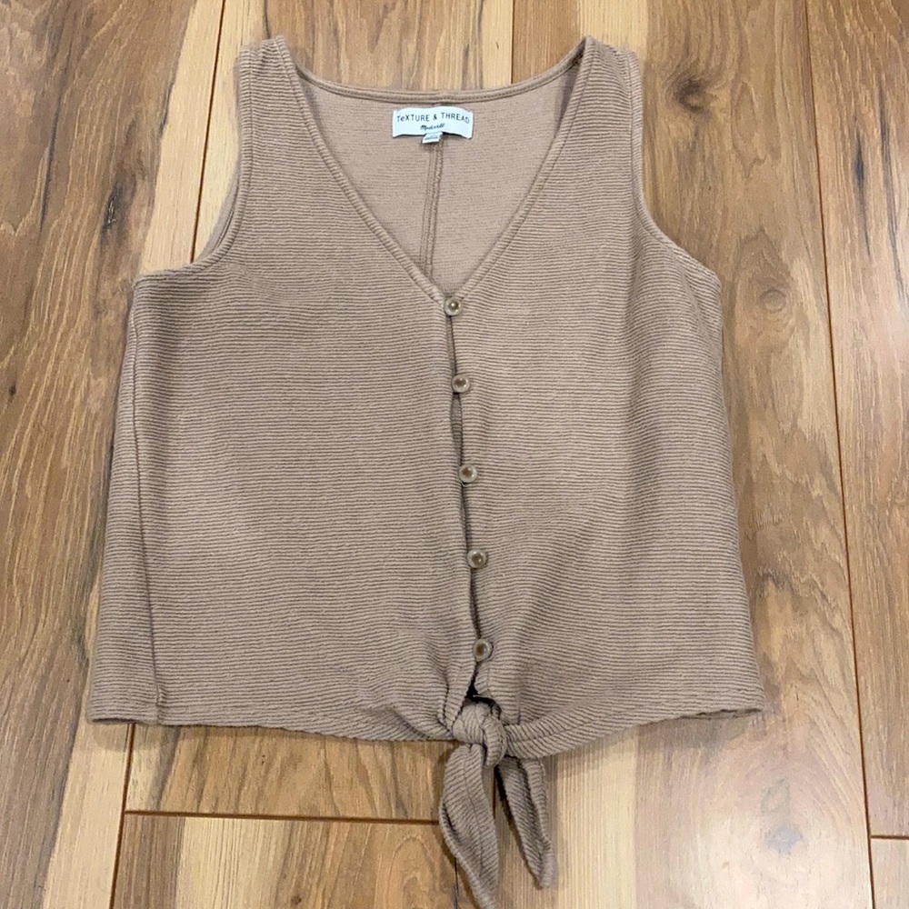 Texture & Thread Madewell ribbed tie/button tank